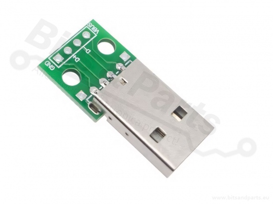 USB Plug Type-A male naar DIP adapter-board